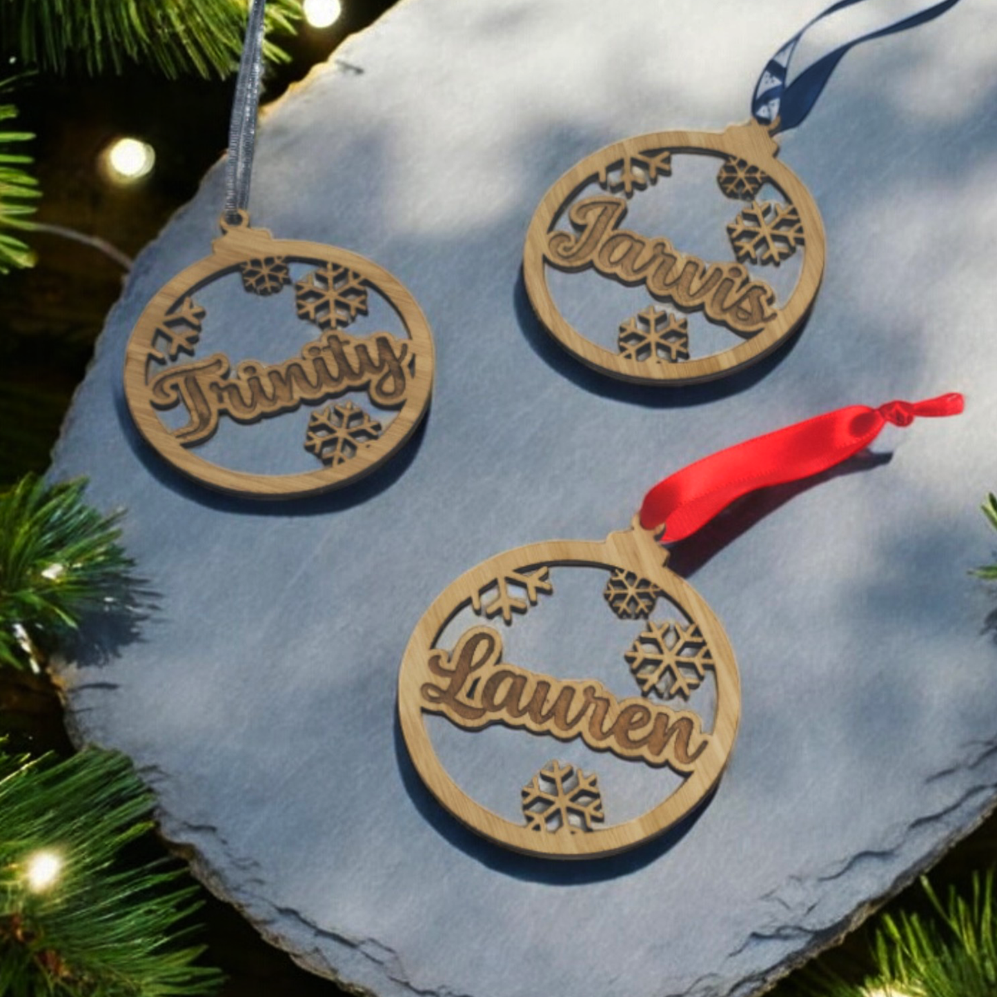 Snowflake Bauble | Christmas Decoration | Personalised | Tree Décor | Wooden