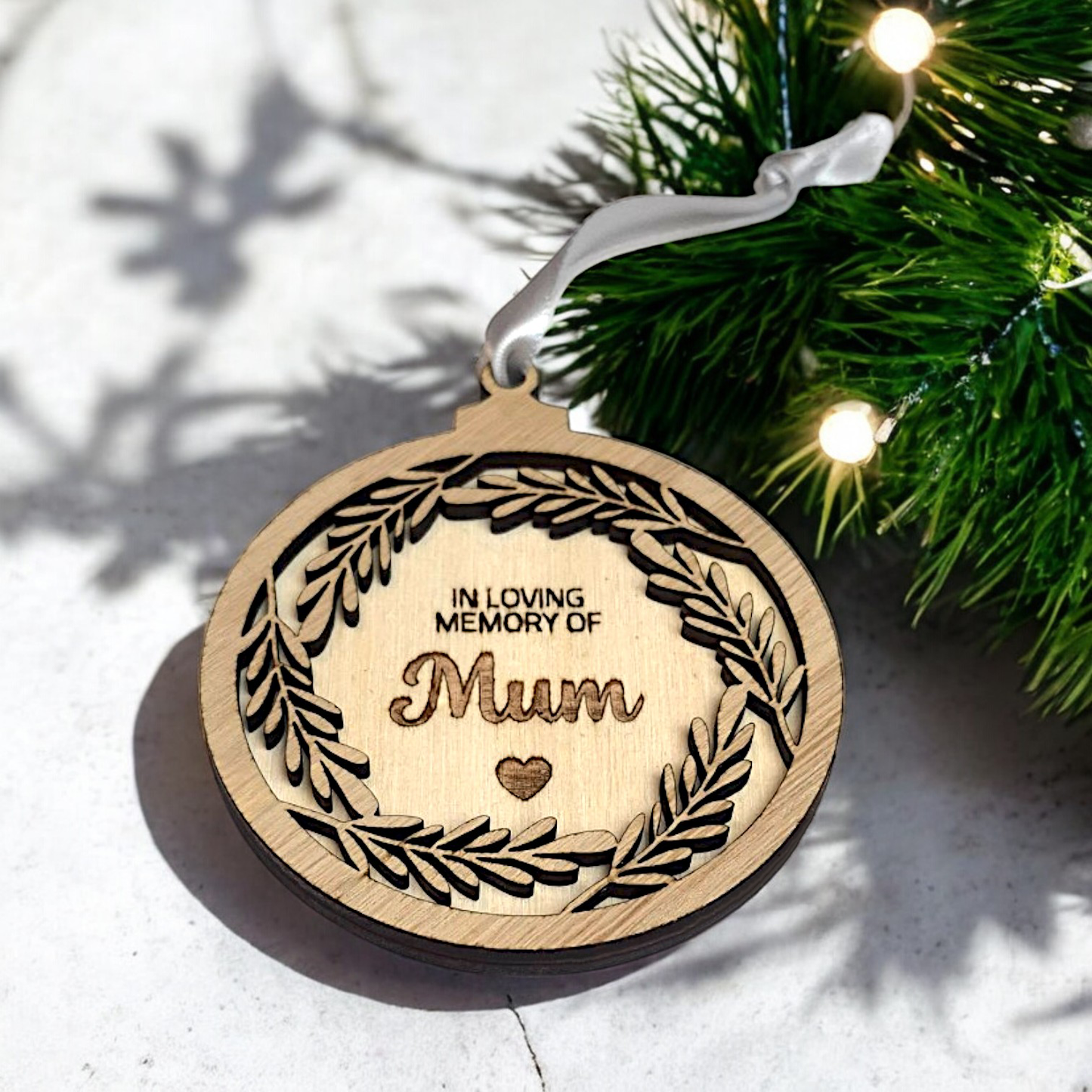 Christmas Wooden Bauble | In Loving Memory of a Loved One | Laser Engraved