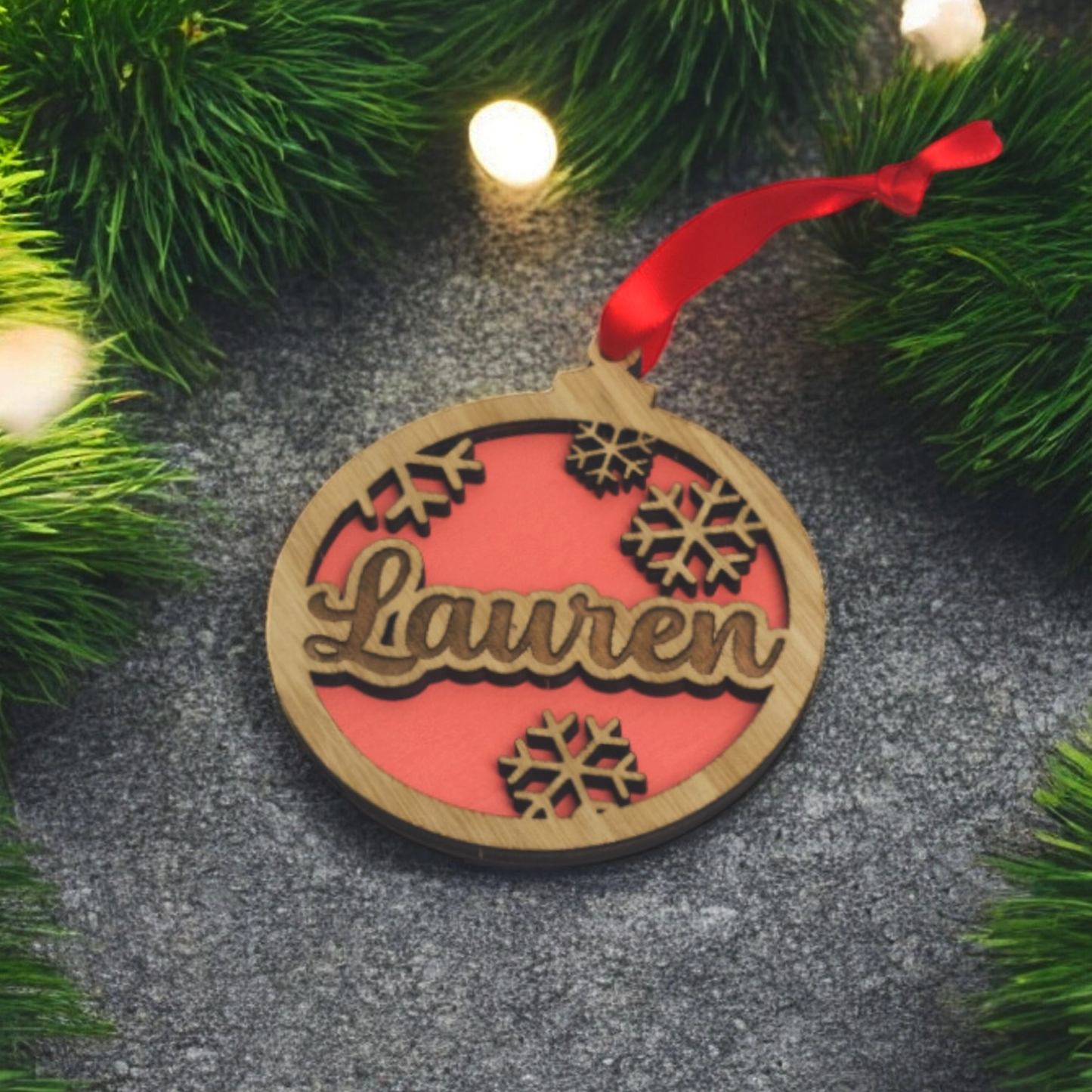 Snowflake Bauble | Christmas Decoration | Personalised | Tree Décor | Wooden