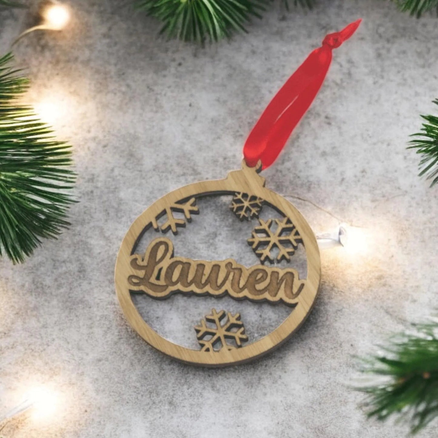 Snowflake Bauble | Christmas Decoration | Personalised | Tree Décor | Wooden